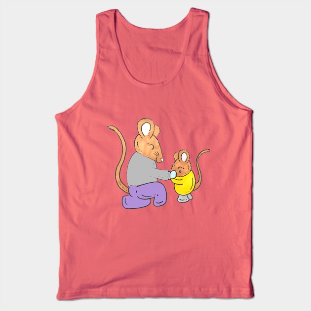 Dry Your Tears, Mouse and Baby Mouse Illustration Tank Top by Squeeb Creative